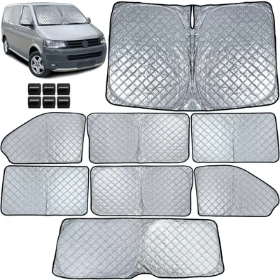 Für VW Bus Transporter T5 T6 2003-2019 Sonnenschutz Verdunklung 8-teilig Thermo in der Farbe von Carparts-Online GmbH