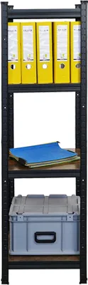 Produktbild von Wohnregal Ragnar | HxBxT 150x45x45cm | Fachlast 100kg | Vintagebraun-Schwarz