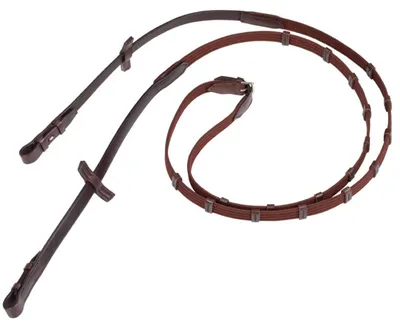 Produktbild von Stübben Reitzügel Gurtzügel mit 9 Lederstegen und Zaumhaken Ebony