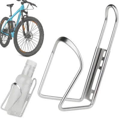Zdjęcie produktu dla Koszyk rowerowy uchwyt na bidon butelkę napój na ramę roweru aluminiowy srebrny lekki uniwersalny