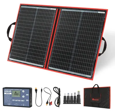 Image de Panneau solaire pliable - 100 W - Monocristallin - 12 V - Avec régulateur de charge - Pour camping-car et camping