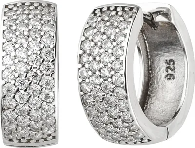 Produktbild von JOBO Creolen 925 Sterling Silber 88 Zirkonia Ohrringe Silbercreolen Silberohrringe