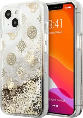 Image de Guess Guhcp13Slgpego Iphone 13 Mini 5,4Złoty/Gold Hardcase Peony Liquid Glitter