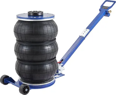 Image de Cric pneumatique, cric pneumatique triple sac de 5 tonnes/11 000 lb, cric pneumatique avec six tubes en acier, levage jusqu'à 18,5 pouces/470 mm, cric pneumatique à levage rapide 3-5 s, avec poignée réglable pour voiture, garage, réparation