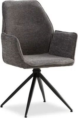 Image de Chaise de Salle à Manger Moderne Tissu Chenille Gris Design Chaise de Cuisine Chaise pas Cher Fauteuil Rembourrée