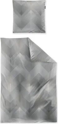 Produktbild von Irisette Mako-Satin Bettwäsche-Garnitur Wave 8624 Farbe grau Größe 135x200+80x80