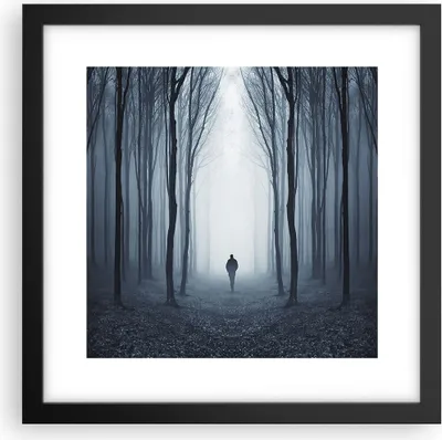 Produktbild von Gerahmtes Poster - Schwarzer Rahmen - Charakter Wald Einsamkeit - 30x30 cm - Wand Bild - Wanddeko - Wandbilder - Wandposter - Bilderrahmen - Bilder - Kunstdruck - Wandbild - P2BAC30x30-4142
