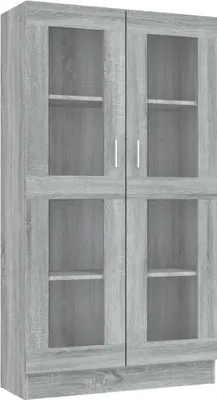 Obrázok produktu pre vidaXL Vitrína Grey Sonoma 82,5x30,5x150 cm Drevo Materiál