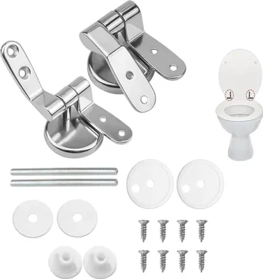 Produktbild von WC-Sitz-Scharniere Ersatzteile - Zinklegierungs-Scharnierset für Toilettendeckel mit Absenkautomatik, passend für alle Sitze