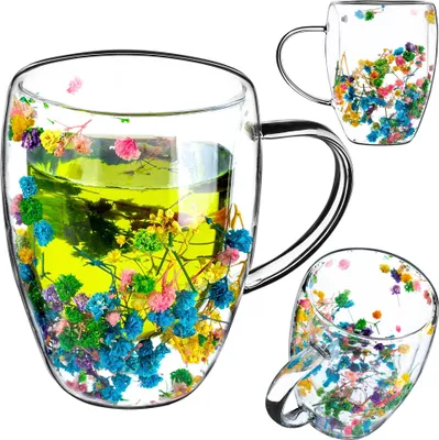 Produktbild von KADAX Doppelwandige Kaffeegläser 350ml, 1 Set, mehrfarbig,  Thermogläser für Tee & Kaffee, Teegläser aus Borosilikatglas, Kaffeetasse