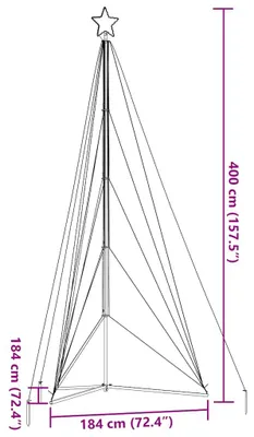 Image de vidaXL Sapin de Noël LED 615 LED blanc chaud 404,5 cm