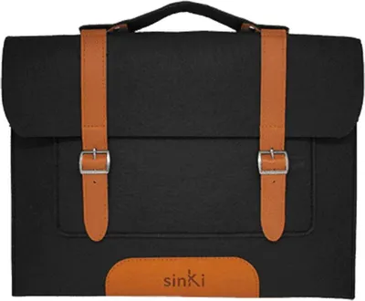 Obrázek produktu pro SINKI, 13" plstěné pouzdro na tablet s nastavitelným ramenním popruhem, černé / oranžové