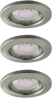Productafbeelding van 3 x Müller-Licht LED Einbauleuchte Downlight Silber IP23 3 x 3W GU10 225lm warmweiß 2700K
