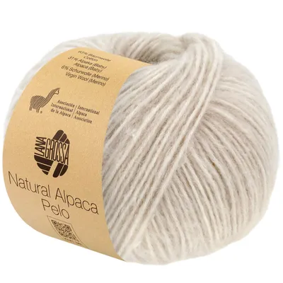 Produktbild von Lana Grossa NATURAL ALPACA PELO 50 g flauschige Netzgarnstruktur gefüllt mit Baby-Alpakafasern 125 m Farbe 022 - Muschel meliert