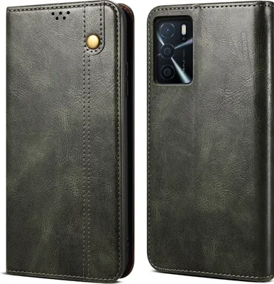 Produktbild von OPPO A16 Hülle, Leder Flip Brieftasche Schutzhülle für OPPO A16 Grün
