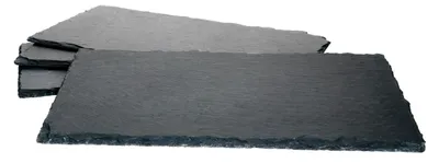 Produktbild von 4x Schieferplatten 17 x 34 cm Tisch-Set Untersetzer Servierplatte Naturschiefer