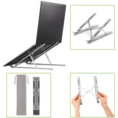 Obrázek produktu pro Hama Notebook-Stand Aluminium, faltbar, neigbar, bis 39 cm (15,4), Silber (00053047)