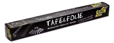 Produktbild von Tafelfolie - 45 x 200 cm selbstklebend schwarz inkl. 10x Kreide.