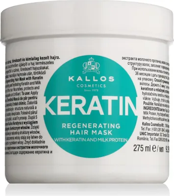 Obrázok produktu pre Kallos Keratínová maska na vlasy s keratínom a mliečnymi proteínmi 275 ml