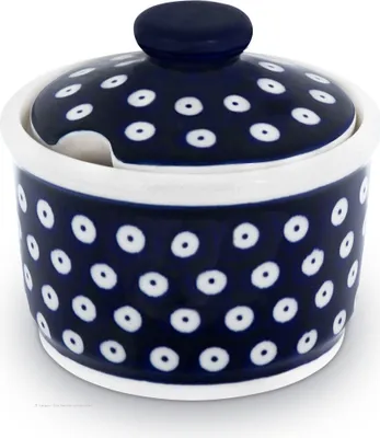 Produktbild von Original Bunzlauer Keramik Zuckerdose, V=0,4 Liter, B=10,6 cm, H=9,7 cm, Design 42