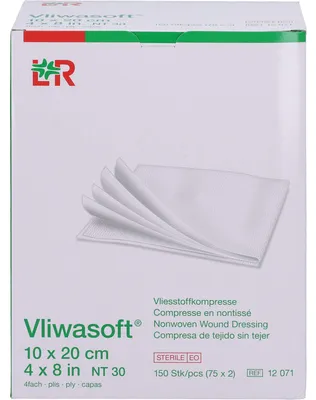 Zdjęcie produktu dla Vliwasoft Vliesstoffkompresse steril 10x20cm, 150 St KOM