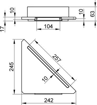 Image de KEUCO EDITION 400 tablette de douche d'angle avec raclette en verre, aluminium anodisé argent / blanc, 11557170100