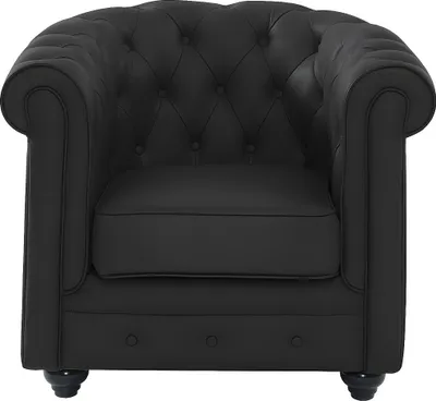 Produktbild von Ledersessel - Büffelleder - Schwarz - CHESTERFIELD