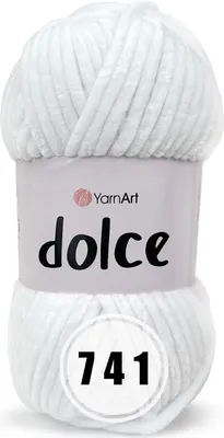 Produktbild von YarnArt Dolce 741 Weiss Chenille Samt 100g 120m Super Bulky Amigurumi Decke