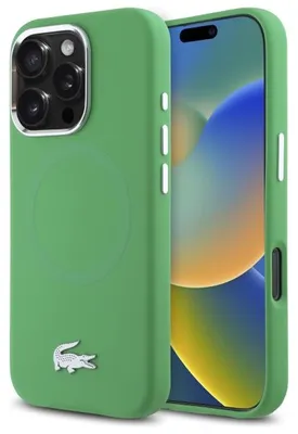 Zdjęcie produktu dla Etui Lacoste Croco do iPhone 16 Pro Max MagSafe zielony