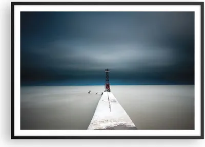 Produktbild von Gerahmtes Poster - Schwarzer Rahmen - Turm Strand Himmel - 100x70 cm - Wand Bild - Wanddeko - Wandbilder - Kunstposter - Wandposter - Bilderrahmen - Bilder - Kunstdruck - P2BAA100x70-4988