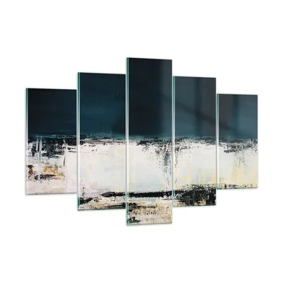 Produktbild von Bilder auf glas - 5 Teile - Abstraktion gerieben schwarz - 150x100cm - Glasbilder - Wandbilder - Bilder - Wanddekoration aus Glas - Glas Bilder - Wandbild auf Glas - GEA150x100-4381