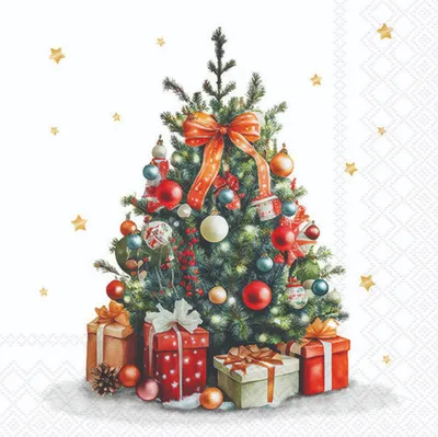 Produktbild von Ambiente Servetten 33cm Weihnachtsbaum