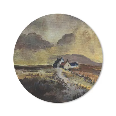 Produktbild von MuchoWow® Mauspad Mousepad Kleines Ölgemälde von Schottland 20x20 cm - Mousepads - Maus Mat - Pad - Mausunterlage - Schreibtischmatte