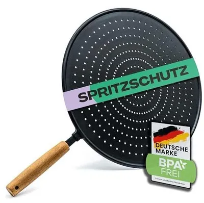 Spatzschutz Silikon Holzgriff schwarz für Pfannen bis 30 cm