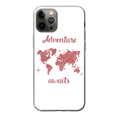 Produktbild von MuchoWow® Handyhülle Schutzhülle Hülle für iPhone 12 Pro Karte - Sprichwörter - Rosa Silikon Softcase Handy Hülle - Abdeckung