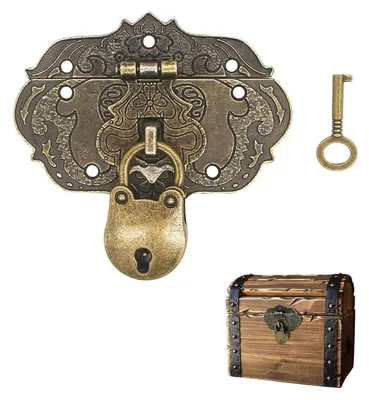 Immagine prodotto di Chiusure vintage, set di bronzo, ferramenta per mobili, 76x57 mm