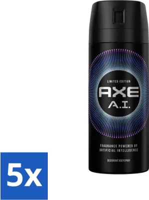 Image de Ax – Édition limitée – Déodorant spray pour le corps – AI – 150 ml - Pack économique - 5 pièces