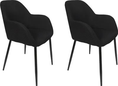 Image de Lot de 2 Fauteuils - HOME DECO FACTORY - Atome - Élégants - Confortables - Noirs