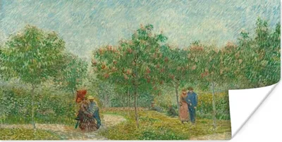 Produktbild von MuchoWow® Poster Garten mit Liebenden - Vincent van Gogh 150x75 cm - ohne Rahmen