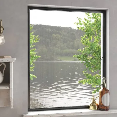 Produktbild von The Living Store Insektenschutz für Fenster Anthrazit 80x100 cm