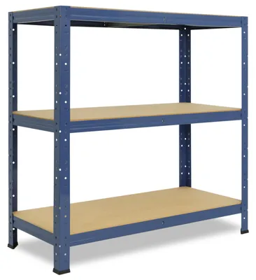Image de shelfplaza HOME 100x100x60 cm Étagère charges lourde en bleu avec 3 étagères et une capacité de charge de 175 kg par étagère