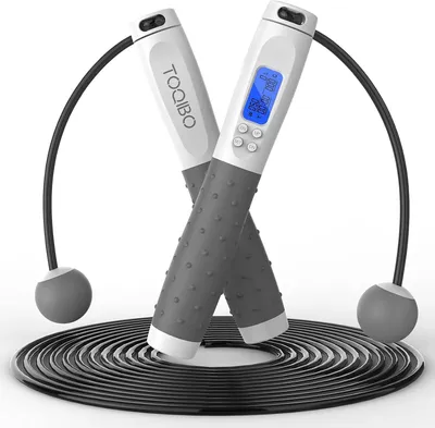 Produktbild von Springseil mit Kalorienzähler für Training und Körperaufbau - digital verstellbar - Fitness/Fettabbau im Fitnessstudio.