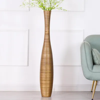 Produktbild von Leewadee Bodenvase 105 cm - Hohe Polyresin Deko für Pampasgras
