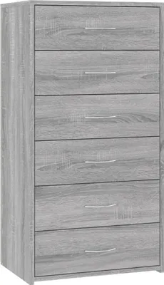 Obrázok produktu pre vidaXL Príborník so 6 zásuvkami Grey Sonoma 50x34x96cm odvodený výrobok z dreva