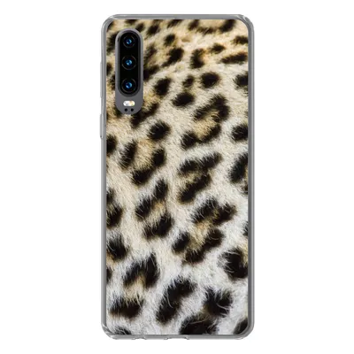 Produktbild von MuchoWow® Handyhülle Schutzhülle Hülle für Huawei P30 Nahaufnahme Mantel Leopard Silikon Softcase Handy Hülle - Kartenbesitzer