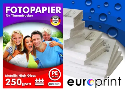 Produktbild von Fotopapier 10x15 250gsm 100 Blatt wasserfest Metallic Hight Gloss Mikroporös