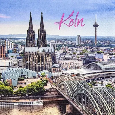 Produktbild von 20 Servietten Köln - Collage von Köln 33x33cm