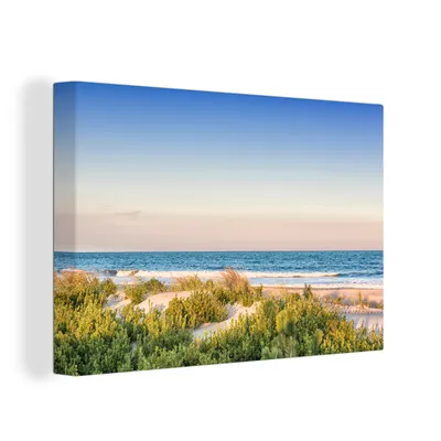 Produktbild von OneMillionCanvasses® - Leinwandbilder - 150x100 cm, Strand - Pflanzen - Licht, Wandbilder Kunstdruck Wanddekoration