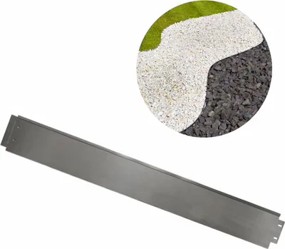Produktbild von Rasenkanten Metall Alu/Zink 100 cm x 14 cm | Beeteinfassung | Beetumrandung | Beetbegrenzungen