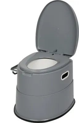 Produktbild von FCH Campingtoilette mit Antirutschmatte, tragbare Toilette, mobile Toilette, 50 x 40 x 42 cm, grau